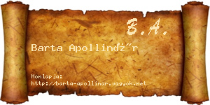 Barta Apollinár névjegykártya